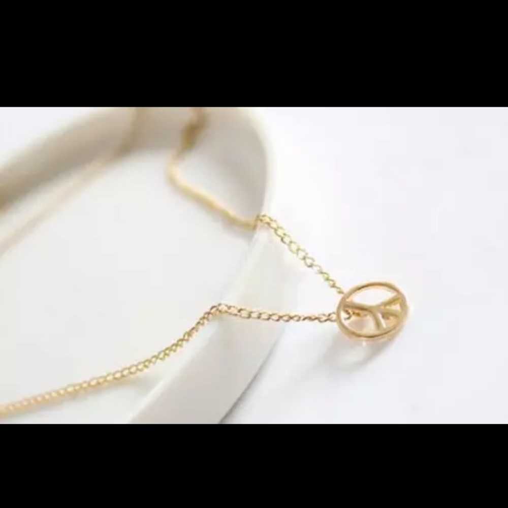 Simple Gold Filled Peace Necklace